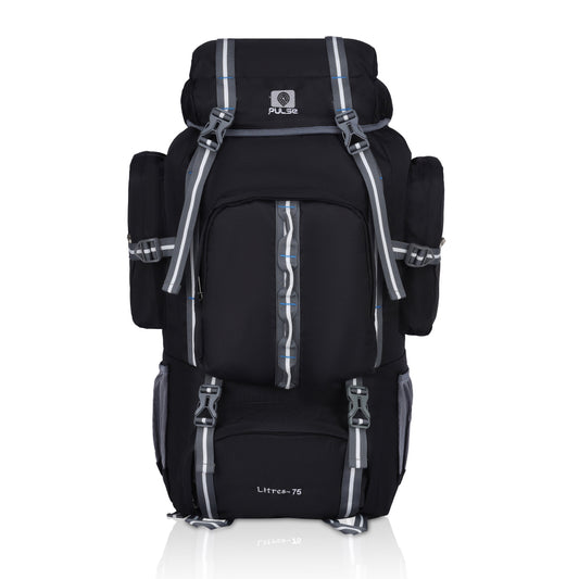 Pulse 75 Litre Trekking Backpack | Large Capacity Hiking & Camping Bag with Hip Belt, Padded Back Support & Water Bottle Pocket | Travel & Mountaineering Backpack
