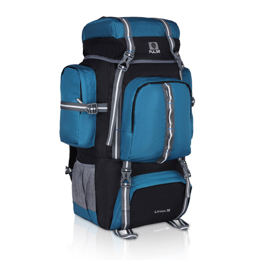 Pulse 75 Litre Trekking Backpack | Large Capacity Hiking & Camping Bag with Hip Belt, Padded Back Support & Water Bottle Pocket | Travel & Mountaineering Backpack