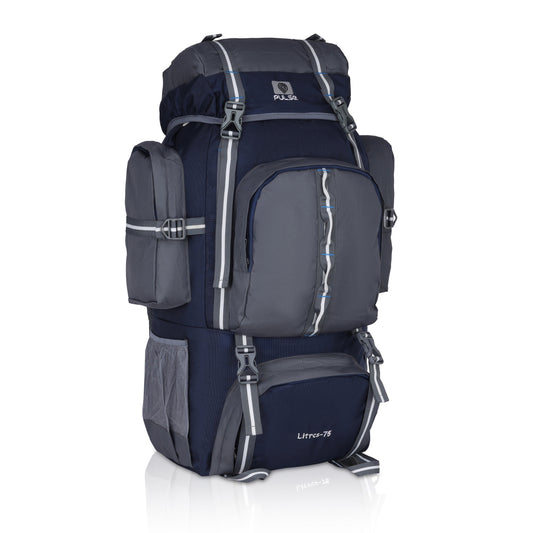 Pulse 75 Litre Trekking Backpack | Large Capacity Hiking & Camping Bag with Hip Belt, Padded Back Support & Water Bottle Pocket | Travel & Mountaineering Backpack