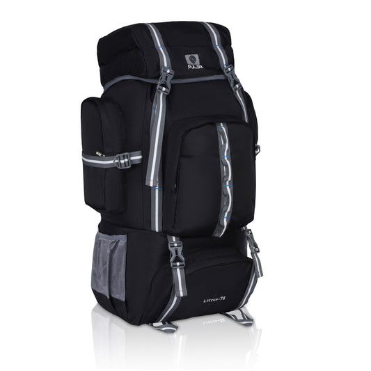 Pulse 75 Litre Trekking Backpack | Large Capacity Hiking & Camping Bag with Hip Belt, Padded Back Support & Water Bottle Pocket | Travel & Mountaineering Backpack