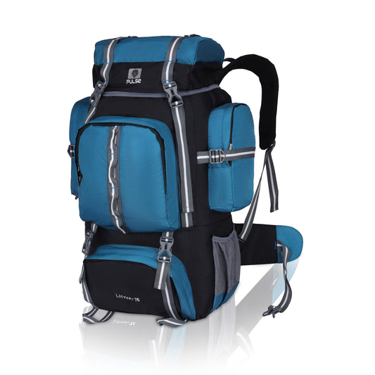 Pulse 75 Litre Trekking Backpack | Large Capacity Hiking & Camping Bag with Hip Belt, Padded Back Support & Water Bottle Pocket | Travel & Mountaineering Backpack