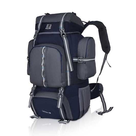 Pulse 75 Litre Trekking Backpack | Large Capacity Hiking & Camping Bag with Hip Belt, Padded Back Support & Water Bottle Pocket | Travel & Mountaineering Backpack