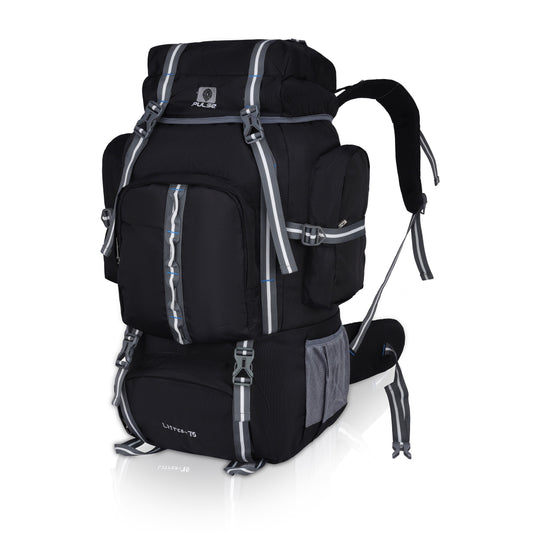 Pulse 75 Litre Trekking Backpack | Large Capacity Hiking & Camping Bag with Hip Belt, Padded Back Support & Water Bottle Pocket | Travel & Mountaineering Backpack