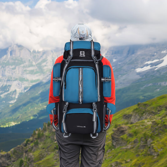 Pulse 75 Litre Trekking Backpack | Large Capacity Hiking & Camping Bag with Hip Belt, Padded Back Support & Water Bottle Pocket | Travel & Mountaineering Backpack