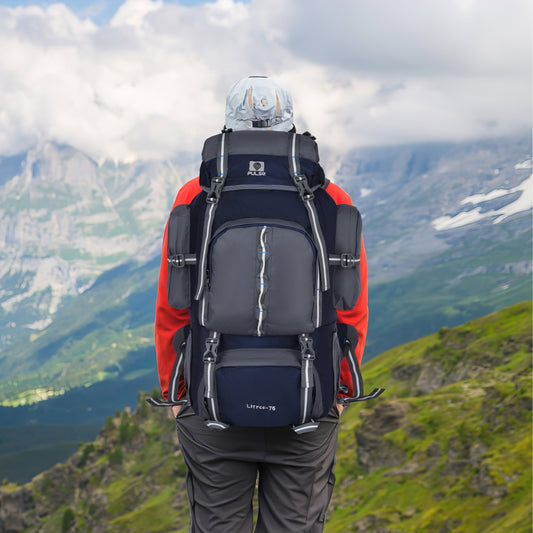 Pulse 75 Litre Trekking Backpack | Large Capacity Hiking & Camping Bag with Hip Belt, Padded Back Support & Water Bottle Pocket | Travel & Mountaineering Backpack