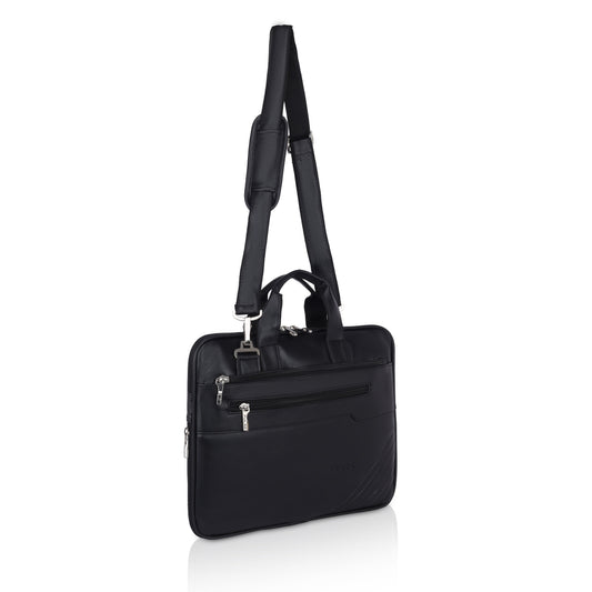 Pulse Premium Leather Laptop Bag for Men – 15.6 Inch Office Messenger Bag with Adjustable Shoulder Strap, Multiple Compartments, Business Laptop Briefcase for Work & Travel