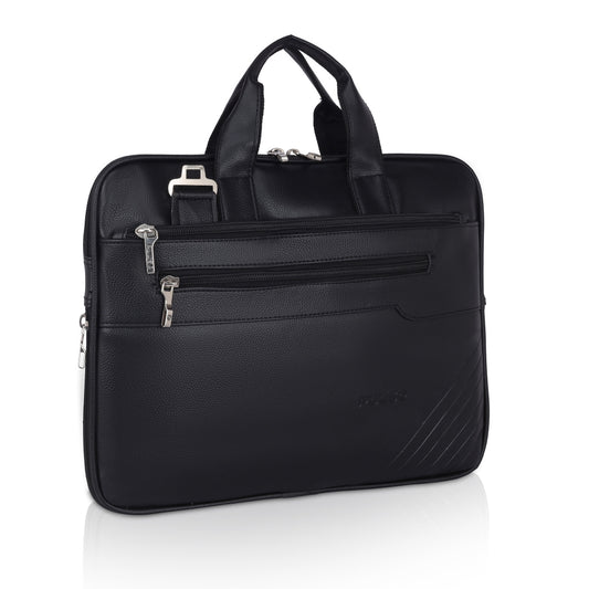 Pulse Premium Leather Laptop Bag for Men – 15.6 Inch Office Messenger Bag with Adjustable Shoulder Strap, Multiple Compartments, Business Laptop Briefcase for Work & Travel