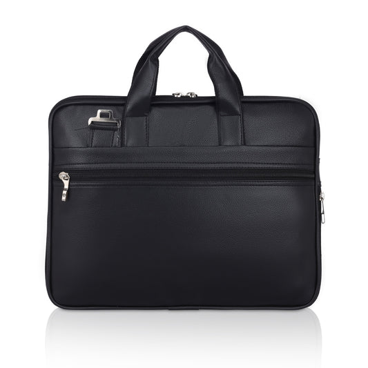 Pulse Premium Leather Laptop Bag for Men – 15.6 Inch Office Messenger Bag with Adjustable Shoulder Strap, Multiple Compartments, Business Laptop Briefcase for Work & Travel