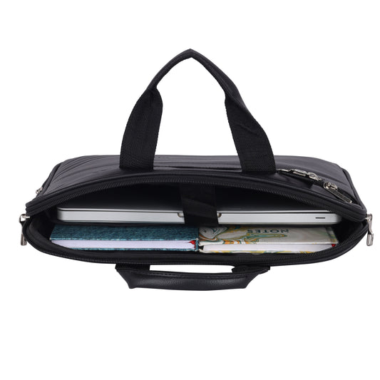 Pulse Premium Leather Laptop Bag for Men – 15.6 Inch Office Messenger Bag with Adjustable Shoulder Strap, Multiple Compartments, Business Laptop Briefcase for Work & Travel