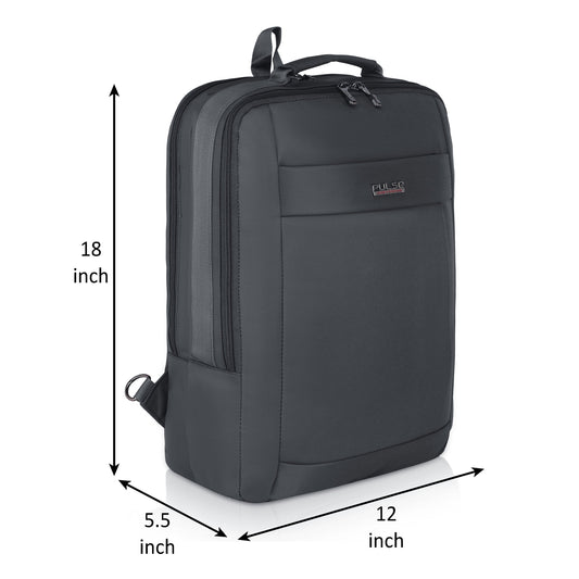 Pulse Premium Laptop Backpack for Men & Women – 18 Inch Travel Backpack with Padded Laptop Compartment, USB Charging Port, Ergonomic Back Support & Multiple Compartments