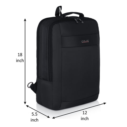 Pulse Premium Laptop Backpack for Men & Women – 18 Inch Travel Backpack with Padded Laptop Compartment, USB Charging Port, Ergonomic Back Support & Multiple Compartments