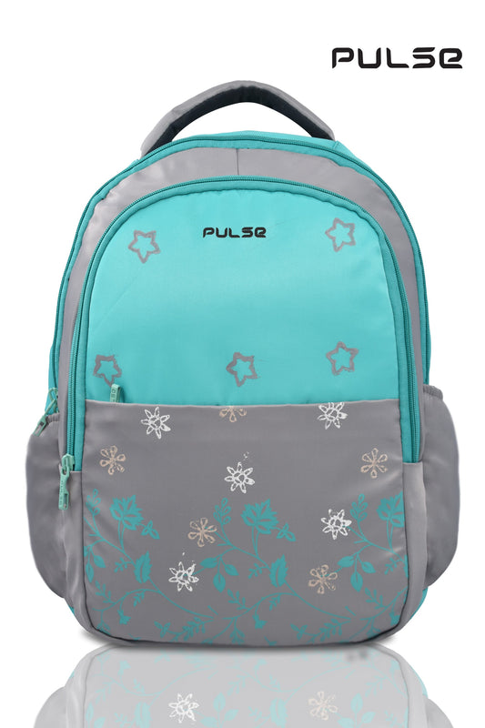 Pulse 18 Inch Girls School Backpack | Floral Pink Kids School Bag with Dual Zipper, Bottle Pocket & Adjustable Straps | Lightweight Travel & Tuition Backpack