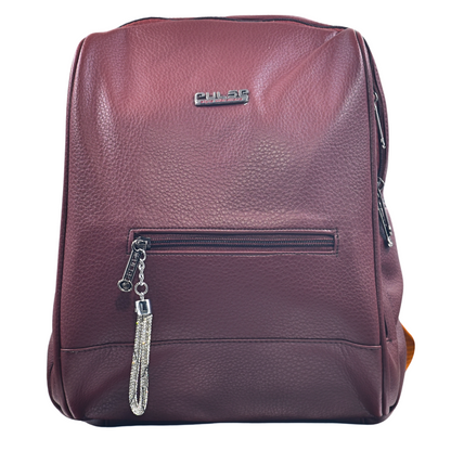 Pulse Blue Leather Women’s Backpack | Stylish Casual & Travel Bag MN - 2478