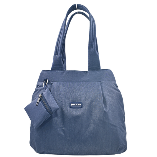 Pulse Stylish Blue Tote Bag with Pouch – Durable & Spacious MN - 7521 - Pulse Bags