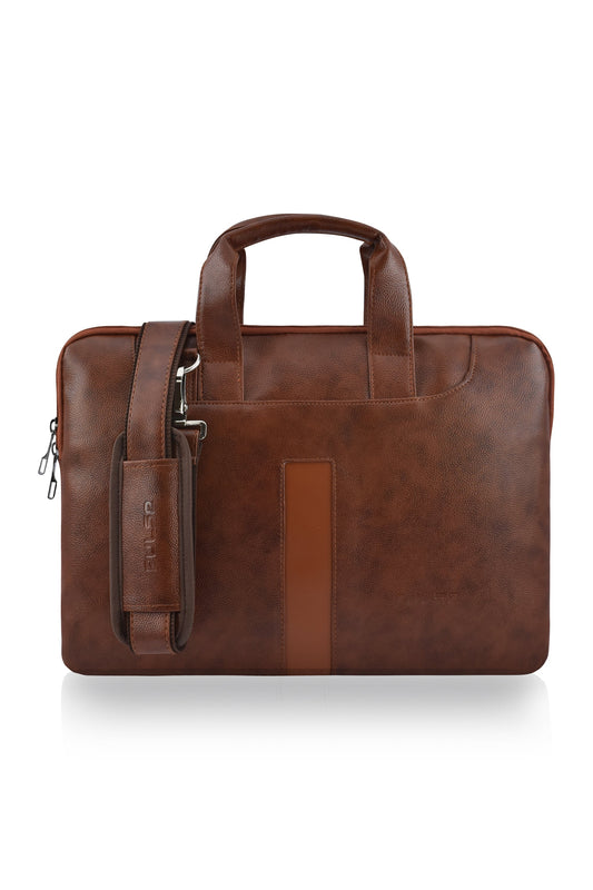 Pulse Premium Black Laptop Bag for Men – 16 Inch Business Messenger Briefcase with Adjustable Shoulder Strap, Trolley Sleeve & Laptop Compartment for Office & Travel