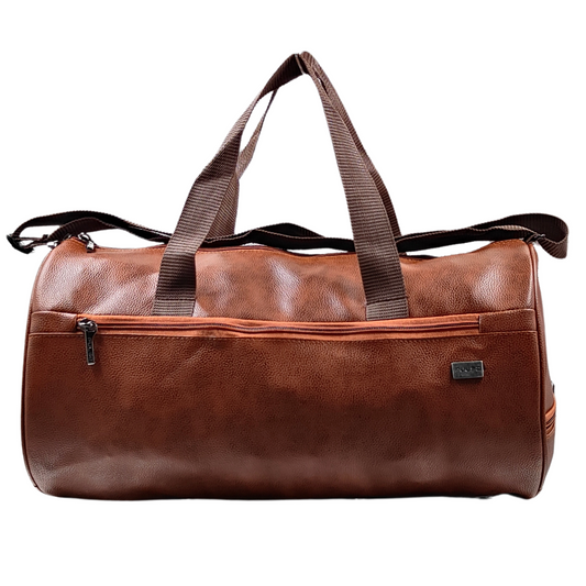 Pulse Leather Gym & Travel Duffel Bag | Stylish Sports & Fitness Bag (Tan, Brown, Black) MN - 0079