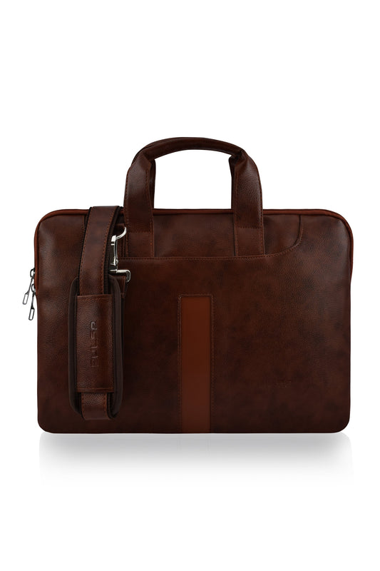 Pulse Premium Black Laptop Bag for Men – 16 Inch Business Messenger Briefcase with Adjustable Shoulder Strap, Trolley Sleeve & Laptop Compartment for Office & Travel