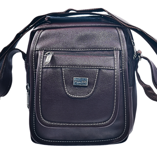 Pulse Premium Leatherette Crossbody Shoulder Bag for Men – Multi-Pocket, Durable & Stylish - Pulse Bags
