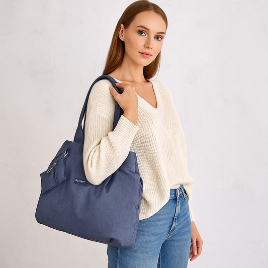 Pulse Stylish Blue Tote Bag with Pouch – Durable & Spacious MN - 7521 - Pulse Bags