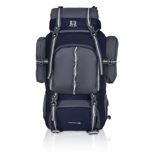 Pulse 75 Litre Trekking Backpack | Large Capacity Hiking & Camping Bag with Hip Belt, Padded Back Support & Water Bottle Pocket | Travel & Mountaineering Backpack