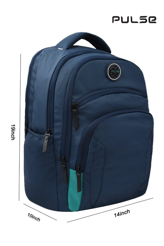 Pulse Premium Laptop Backpack for Men & Women | 19 Inch Travel & College Bag with Laptop Compartment, Dual Zipper, Multi Pocket, Bottle Holder
