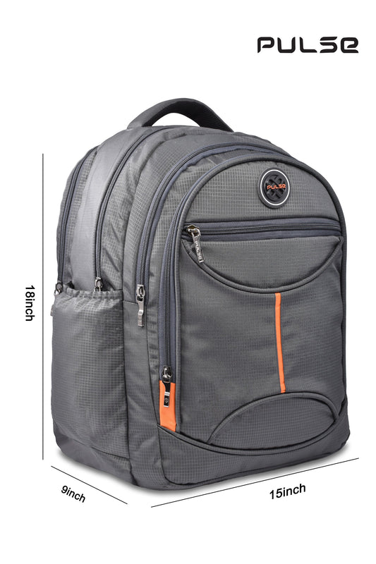 Pulse Laptop Backpack for Men & Women | 18 Inch College & Office Bag with Laptop Compartment, Multi-Compartments, Dual Zipper & Bottle Pocket