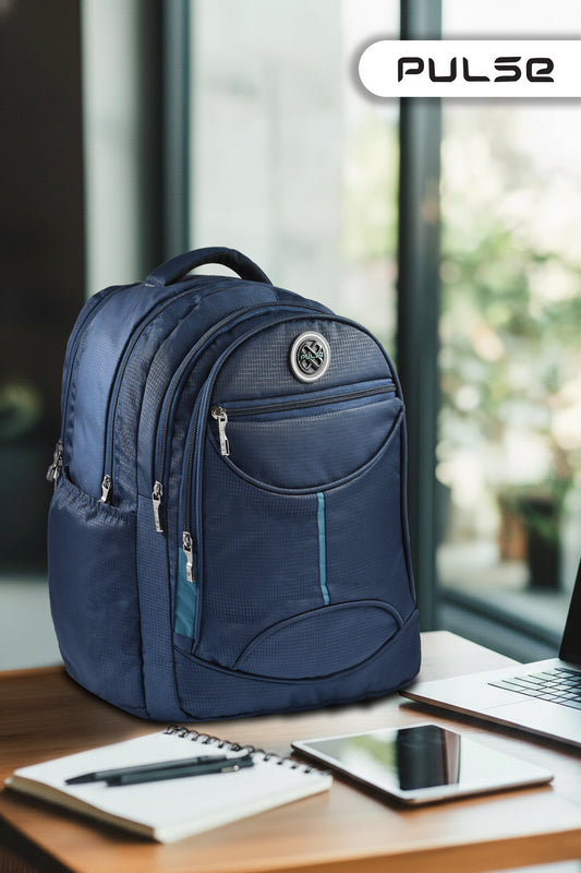 Pulse Laptop Backpack for Men & Women | 18 Inch College & Office Bag with Laptop Compartment, Multi-Compartments, Dual Zipper & Bottle Pocket