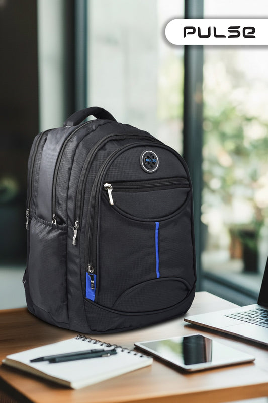 Pulse Laptop Backpack for Men & Women | 18 Inch College & Office Bag with Laptop Compartment, Multi-Compartments, Dual Zipper & Bottle Pocket