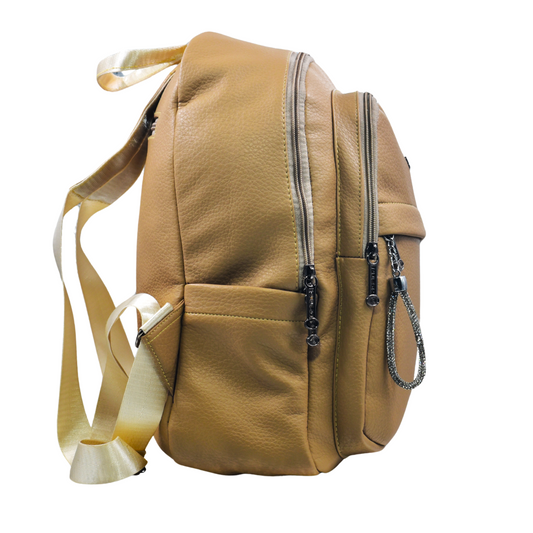 Pulse Tan Leather Backpack | Stylish Casual & Office Backpack for  Women - MN - 2479