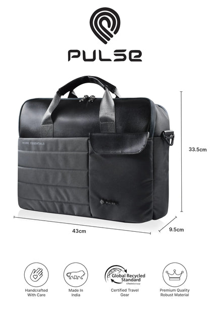 Pulse 16 Inch Laptop Messenger Bag for Men – Water Resistant Office Shoulder Bag with Dedicated Laptop Compartment - PULSE  BAGS