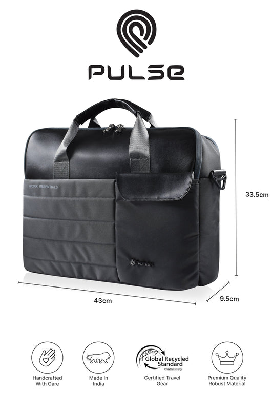 Pulse 16 Inch Laptop Messenger Bag for Men – Water Resistant Office Shoulder Bag with Dedicated Laptop Compartment