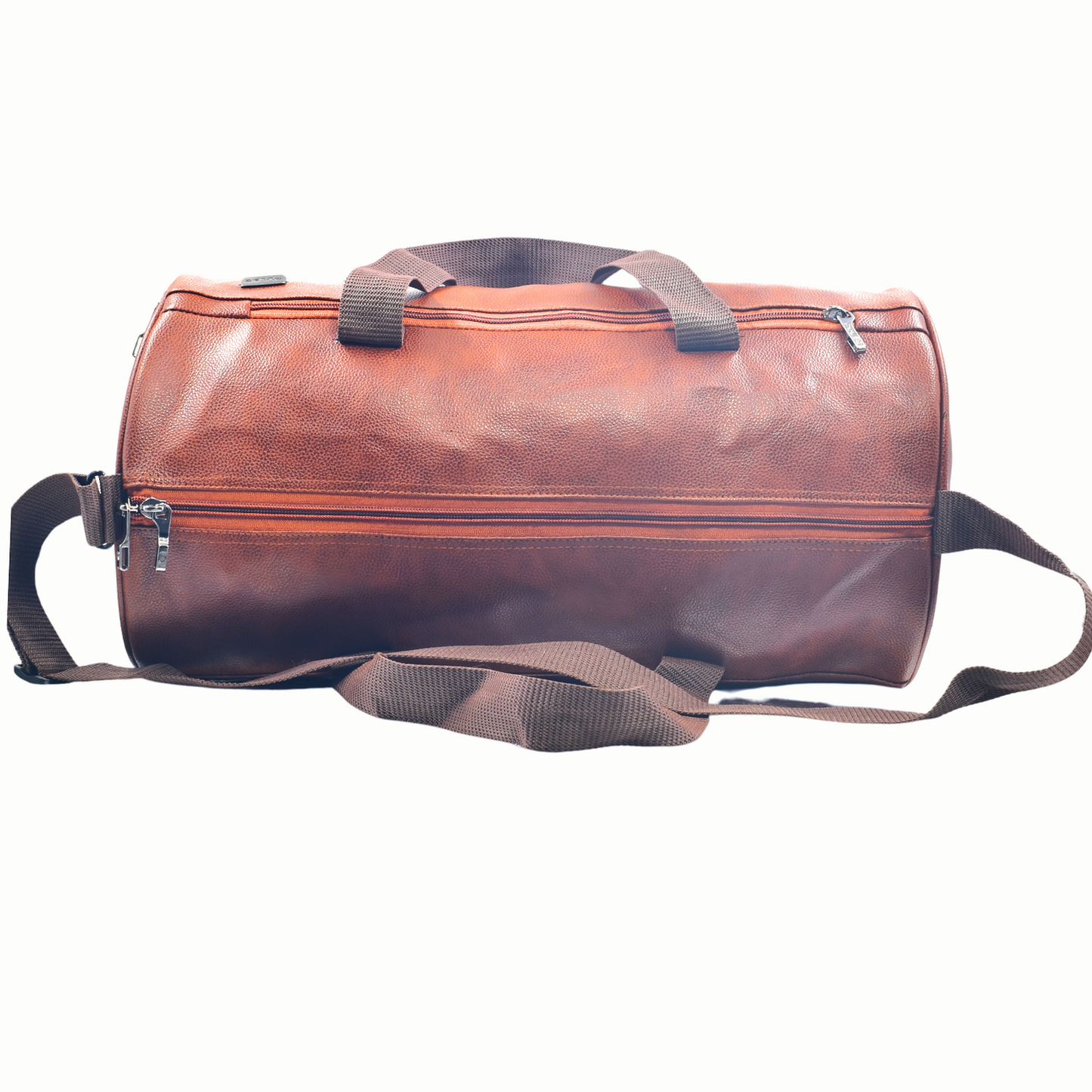 pulse leather gym & travel duffel bag | stylish sports & fitness bag (tan, brown, black) mn - 0079