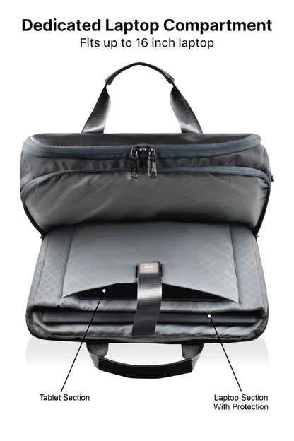Pulse 16 Inch Laptop Messenger Bag for Men – Water Resistant Office Shoulder Bag with Dedicated Laptop Compartment - PULSE  BAGS