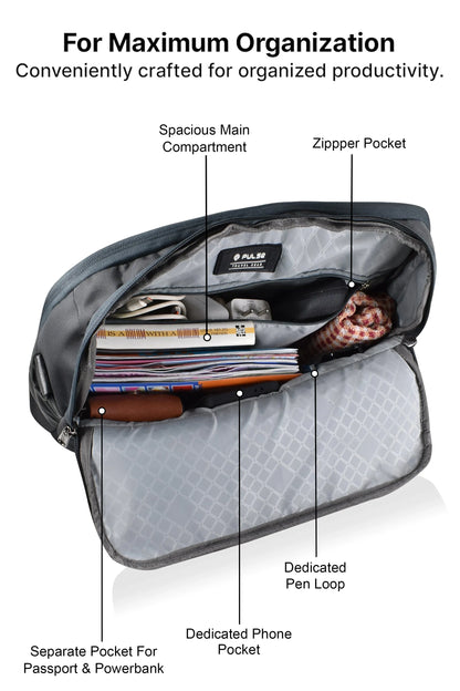 Pulse 16 Inch Laptop Messenger Bag for Men – Water Resistant Office Shoulder Bag with Dedicated Laptop Compartment - PULSE  BAGS