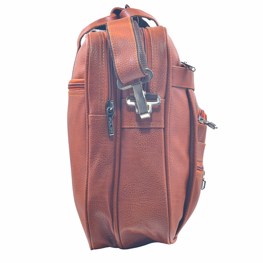 Pulse Brown Leather Office Laptop Bag | Stylish Business Messenger Bag MN- 1021