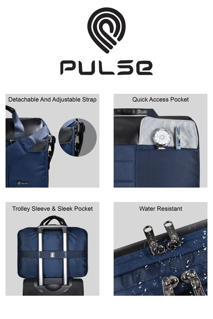 Pulse 16 Inch Laptop Messenger Bag for Men – Water Resistant Office Shoulder Bag with Dedicated Laptop Compartment - PULSE  BAGS
