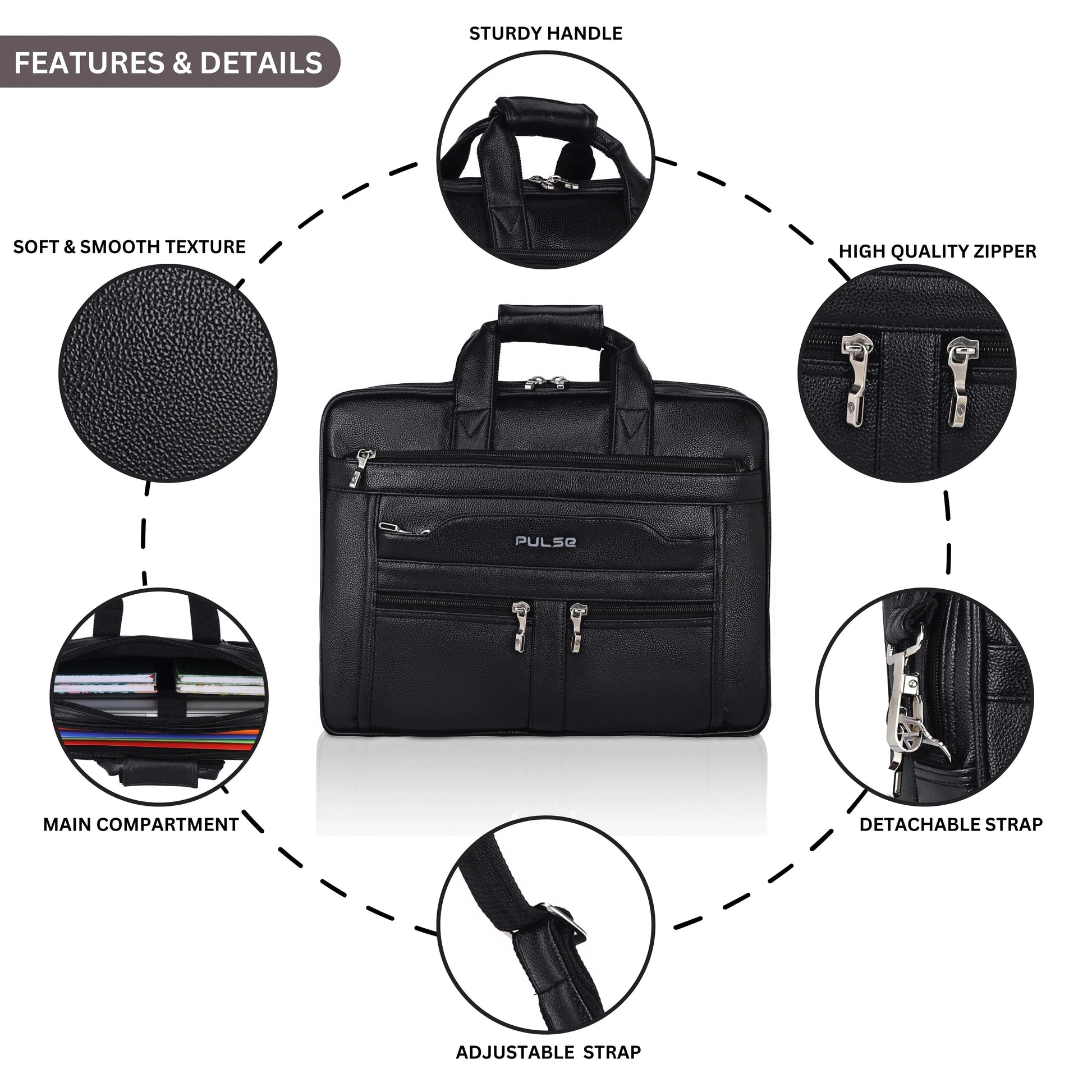 Pulse Executive Business Briefcase for Men - PULSE  BAGS