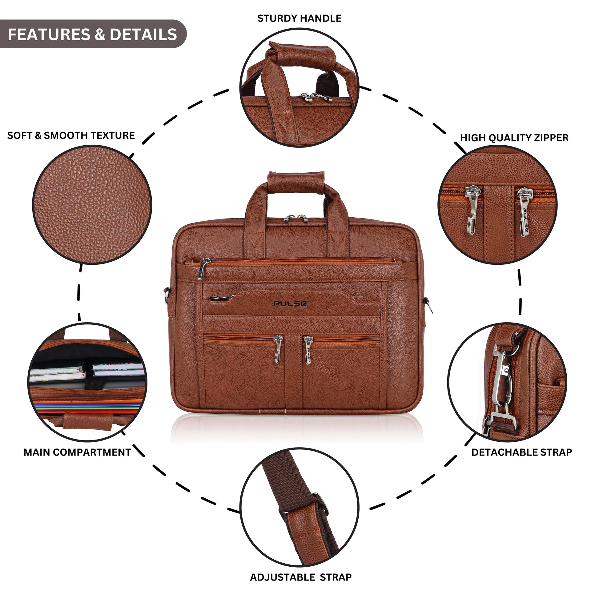 Pulse Executive Business Briefcase for Men - PULSE  BAGS