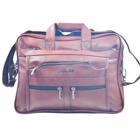 Pulse Brown Leather Office Laptop Bag | Stylish Business Messenger Bag MN- 1021