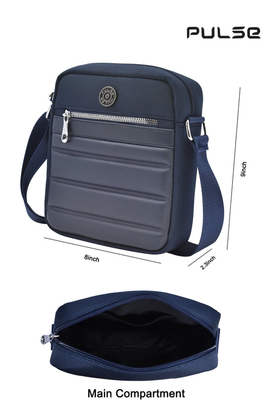 PULSE Men's Sling Bag | Water-Resistant Crossbody Shoulder Bag for Men | Small Travel Messenger Bag with Adjustable Strap & Multiple Compartments M-807