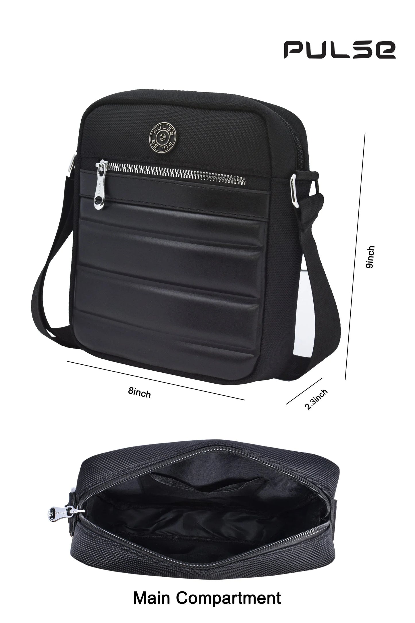 pulse men's sling bag | water-resistant crossbody shoulder bag for men | small travel messenger bag with adjustable strap & multiple compartments m-807 - pulse  bags