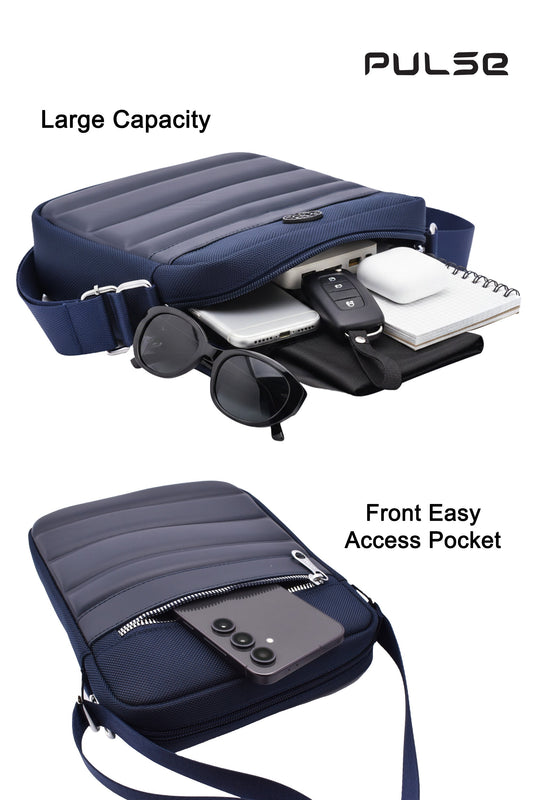 PULSE Men's Sling Bag | Water-Resistant Crossbody Shoulder Bag for Men | Small Travel Messenger Bag with Adjustable Strap & Multiple Compartments M-807