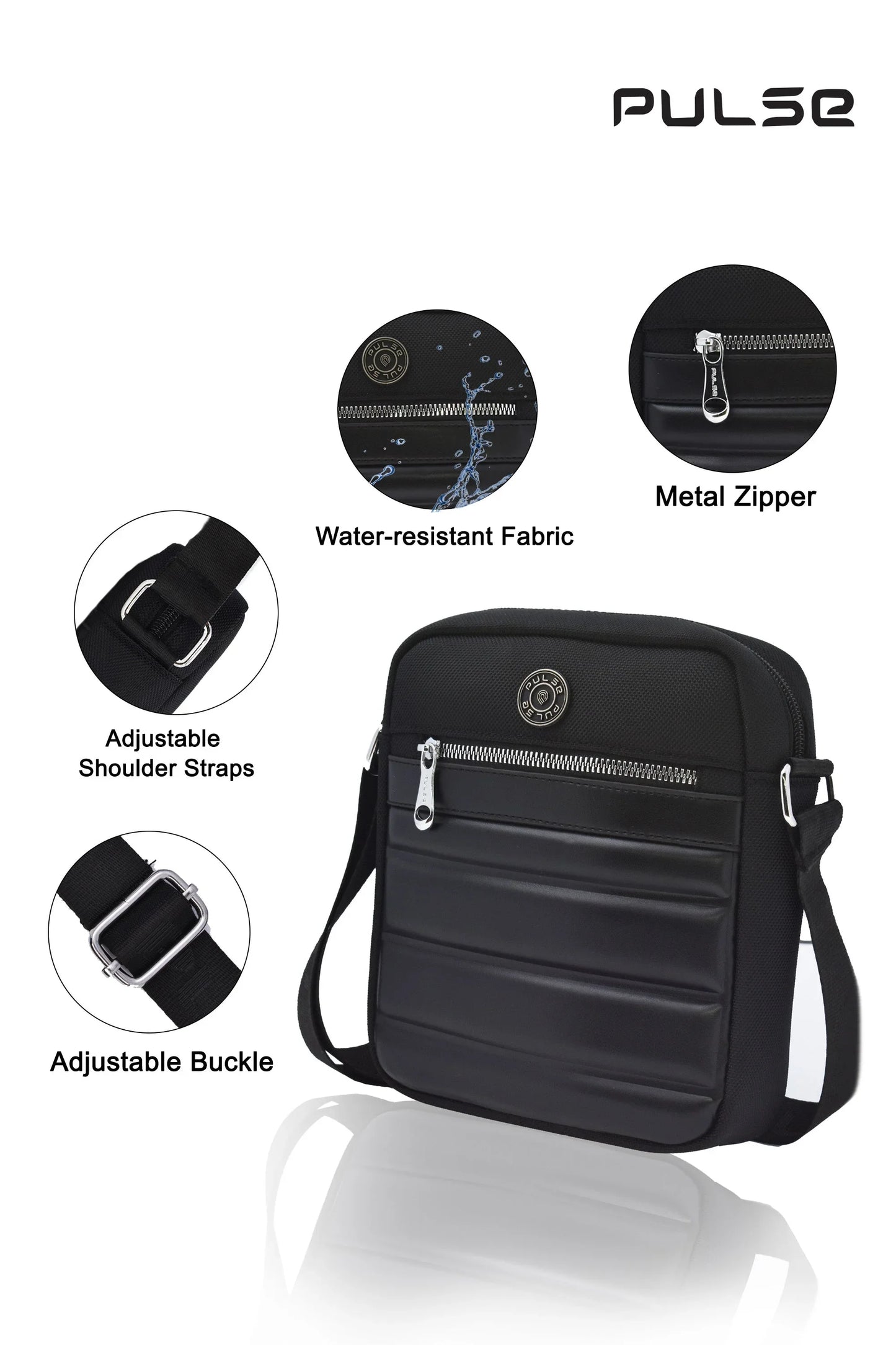 pulse men's sling bag | water-resistant crossbody shoulder bag for men | small travel messenger bag with adjustable strap & multiple compartments m-807 - pulse  bags