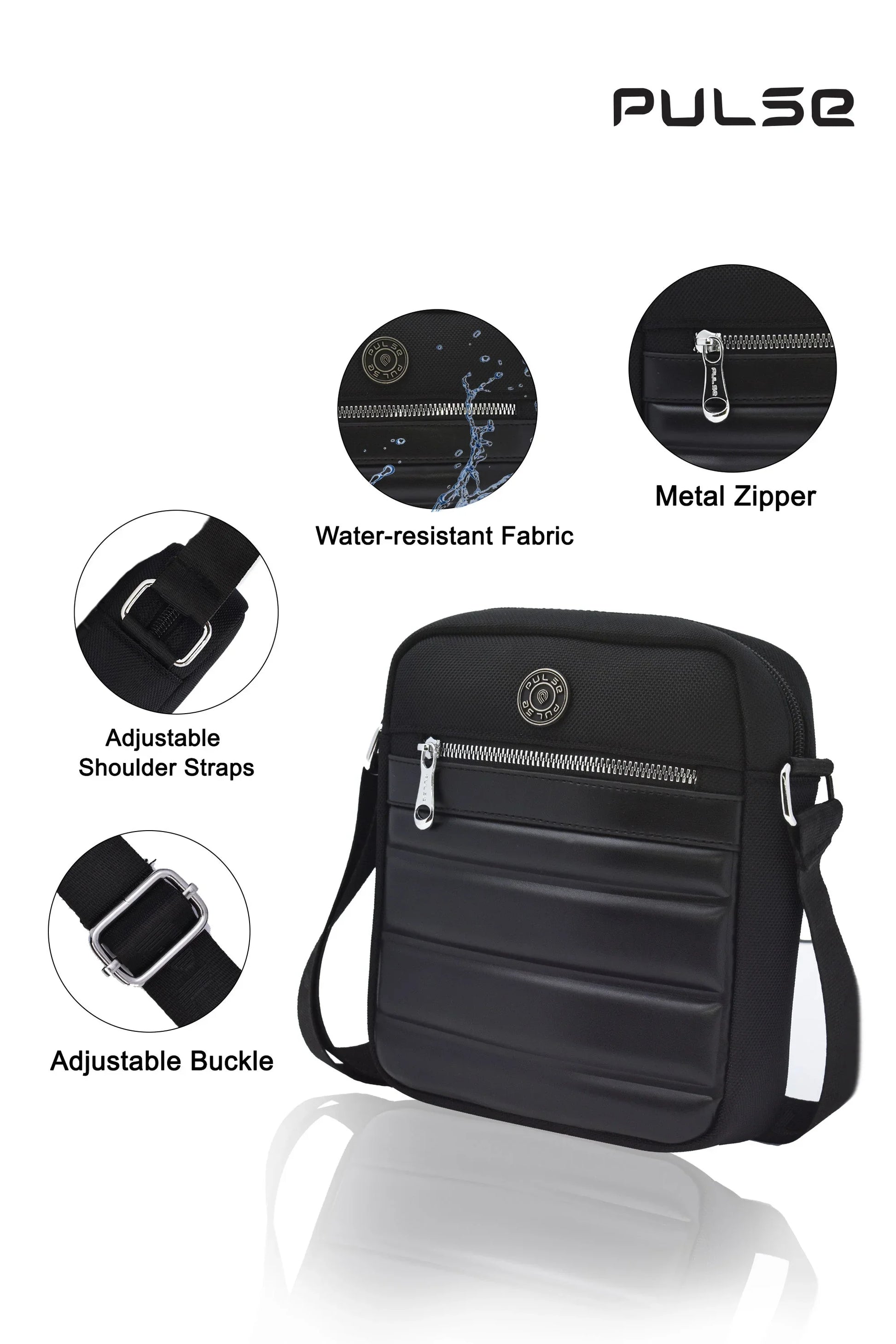 PULSE Men's Sling Bag | Water-Resistant Crossbody Shoulder Bag for Men | Small Travel Messenger Bag with Adjustable Strap & Multiple Compartments M-807 - PULSE  BAGS