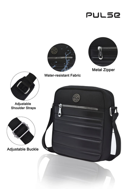 PULSE Men's Sling Bag | Water-Resistant Crossbody Shoulder Bag for Men | Small Travel Messenger Bag with Adjustable Strap & Multiple Compartments M-807 - PULSE  BAGS