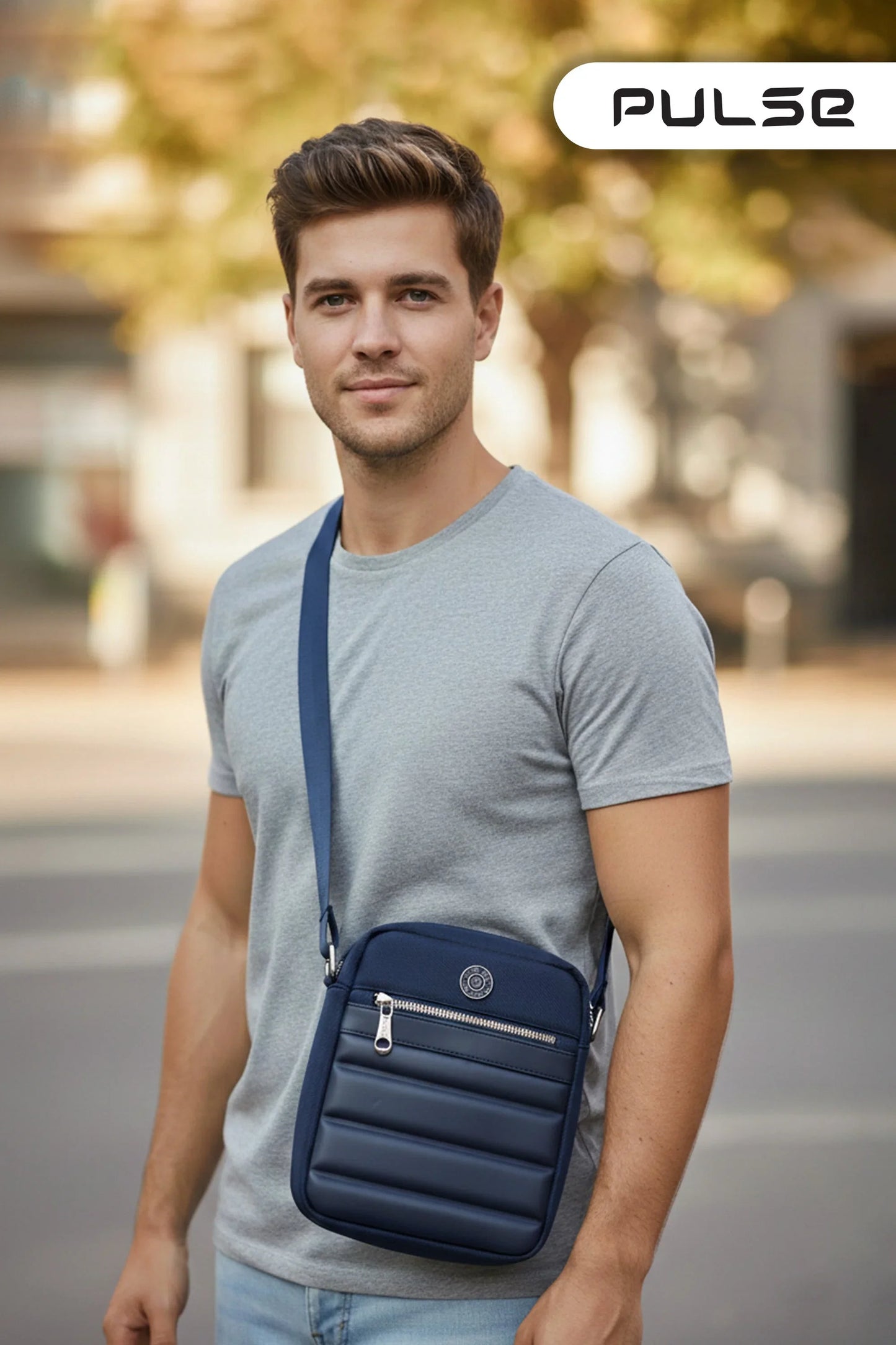 pulse men's sling bag | water-resistant crossbody shoulder bag for men | small travel messenger bag with adjustable strap & multiple compartments m-807 - pulse  bags