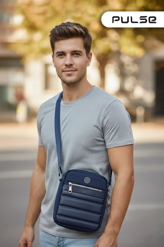 PULSE Men's Sling Bag | Water-Resistant Crossbody Shoulder Bag for Men | Small Travel Messenger Bag with Adjustable Strap & Multiple Compartments M-807