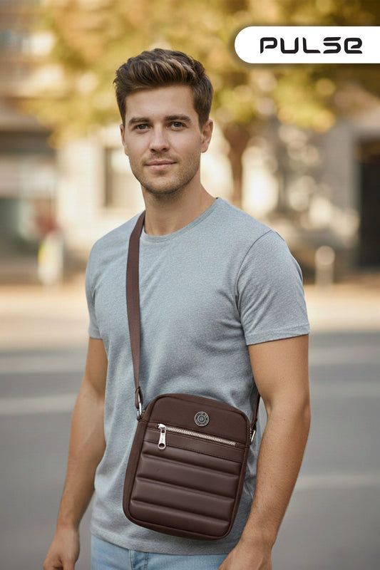 PULSE Men's Sling Bag | Water-Resistant Crossbody Shoulder Bag for Men | Small Travel Messenger Bag with Adjustable Strap & Multiple Compartments M-807