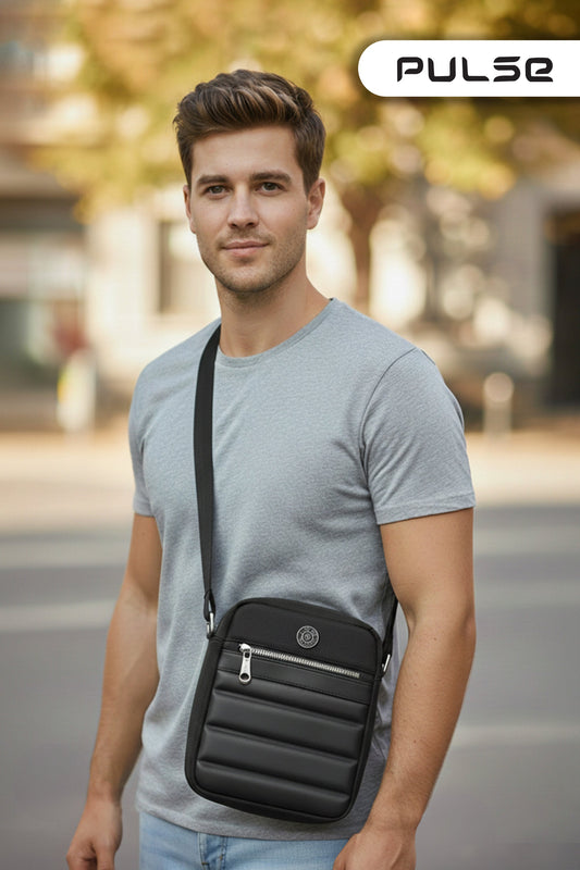 PULSE Men's Sling Bag | Water-Resistant Crossbody Shoulder Bag for Men | Small Travel Messenger Bag with Adjustable Strap & Multiple Compartments M-807
