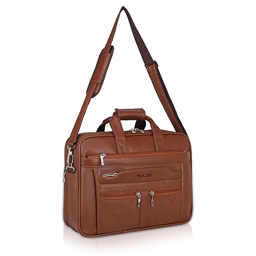 Pulse Brown Leather Office Laptop Bag | Stylish Business Messenger Bag MN- 1021